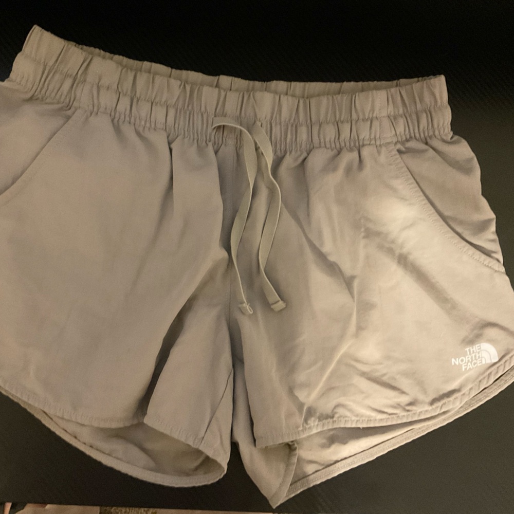 Womens khaki north face dri fit shorts
